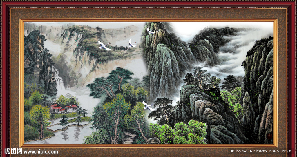 水墨国画山水