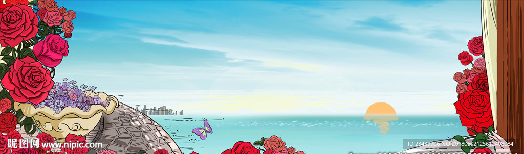 原创 地产 推窗 看湖 花海