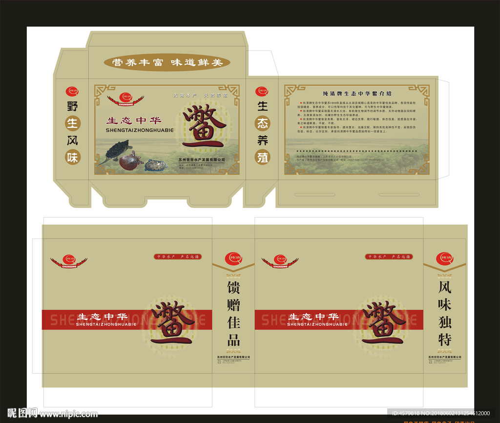 纯清中华鳖展开图