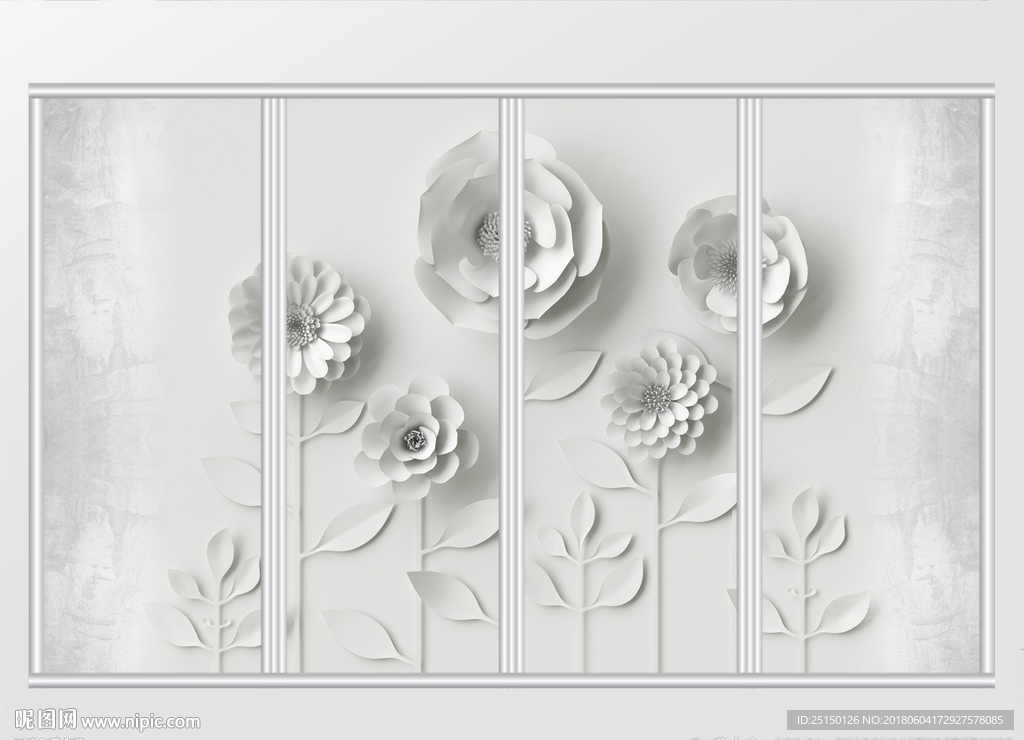 简约时尚立体3D雕花移门