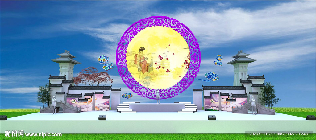中秋乞巧节体育馆舞美设计