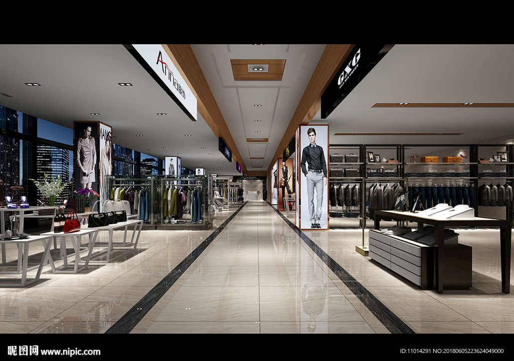 商城服装店展厅3dmax模型