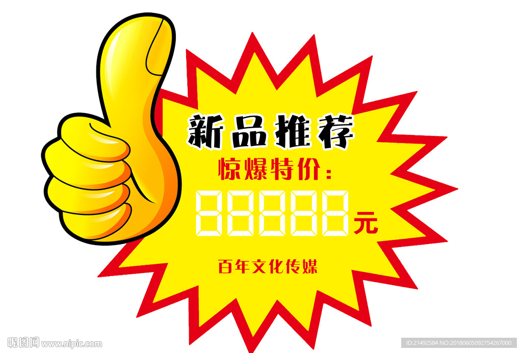 爆炸贴 大拇指 店长推荐 新品