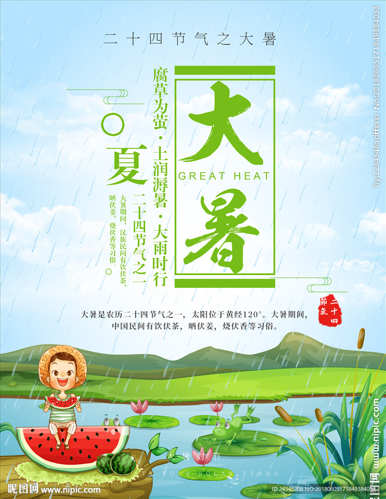 大暑海报素材