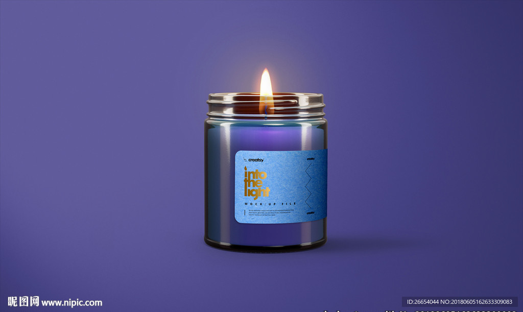 琥珀色的蜡烛瓶子模型