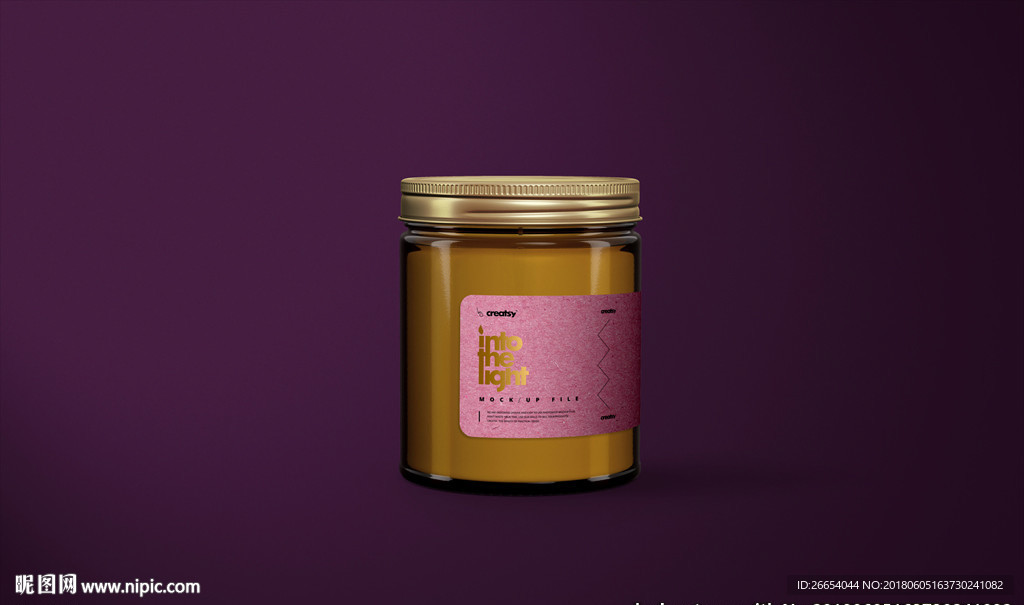 琥珀色的蜡烛瓶子模型