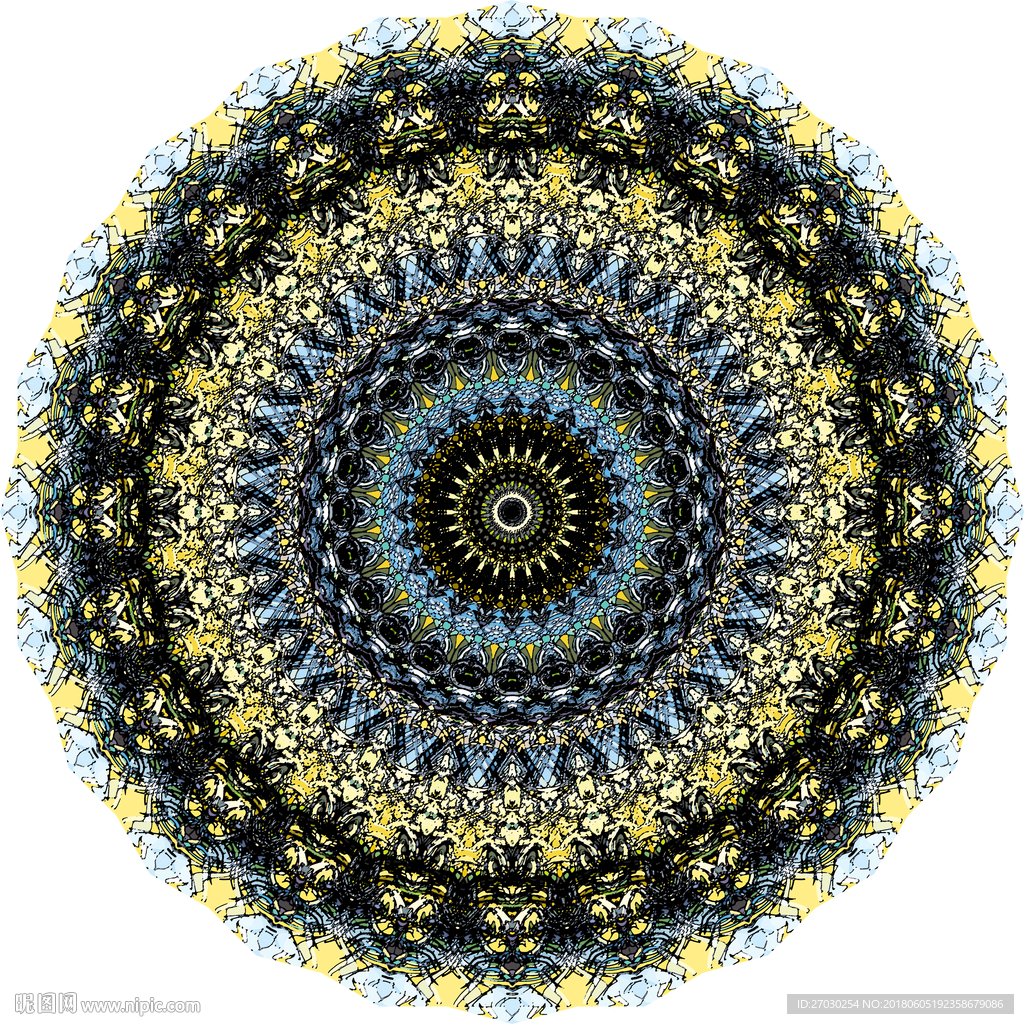 万花筒 圆画 色彩 抽象 绿色