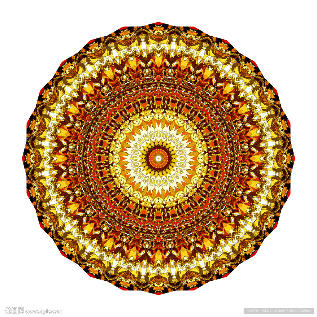 万花筒 圆画 色彩 抽象 橙色