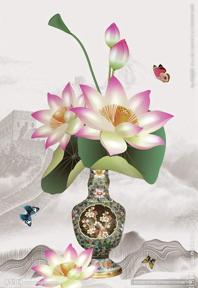 中国风玫瑰花