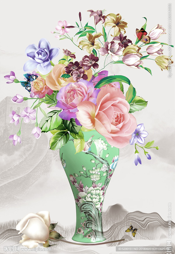 中国风玫瑰花