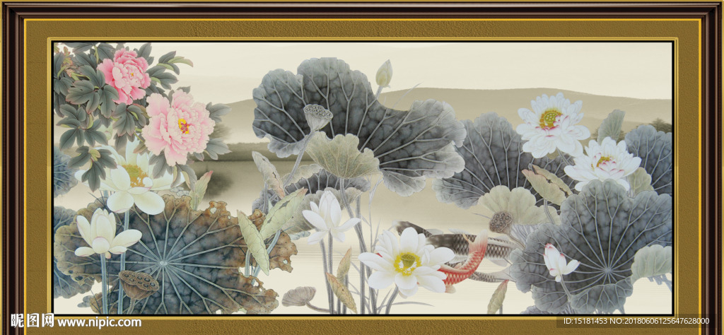 国画荷花
