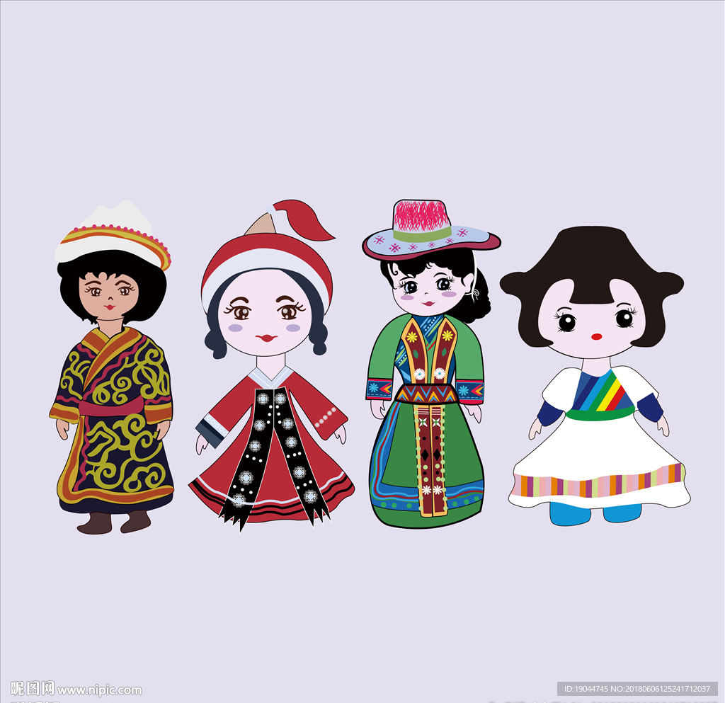 蒙古娃娃 少数民族卡通人物