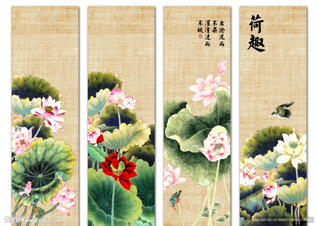 国画荷花
