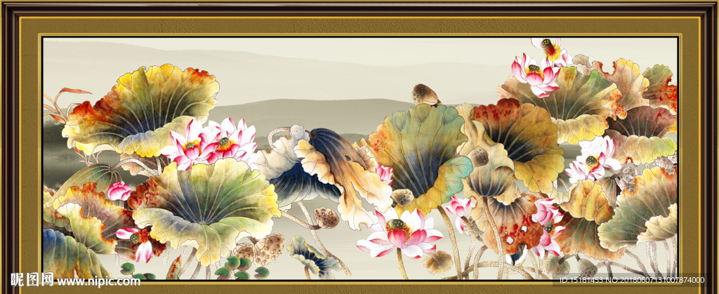 荷花装饰画