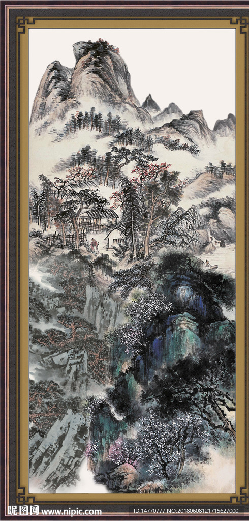 竖幅国画 江山如此多娇