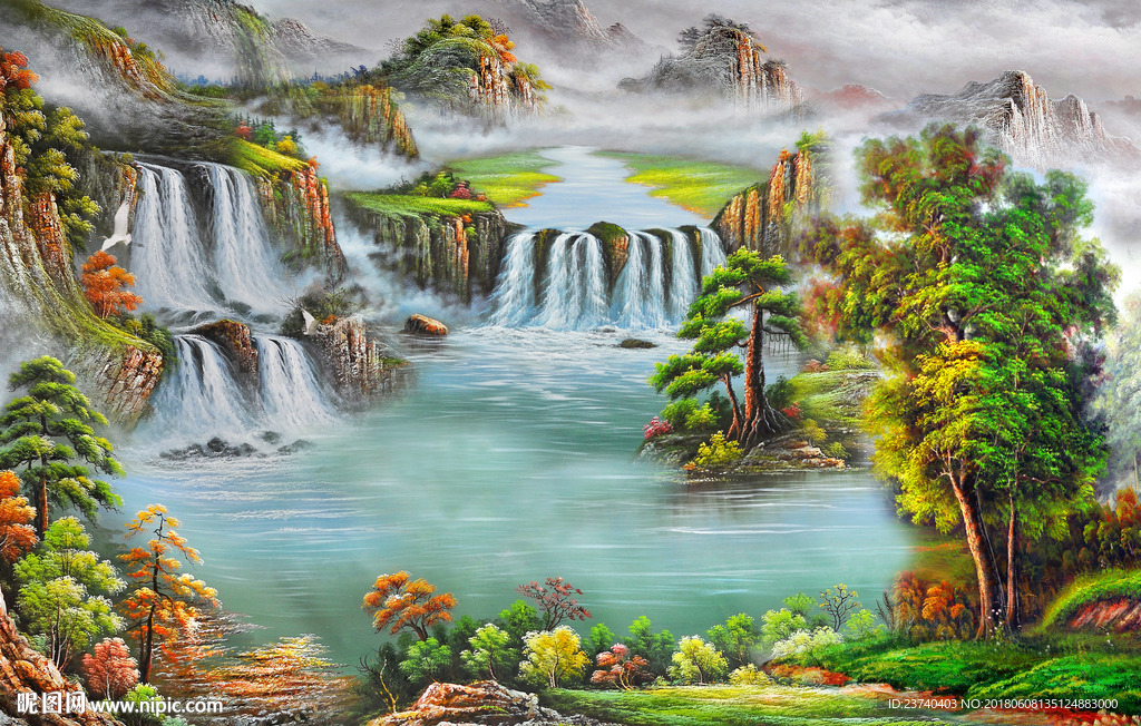 油画风景背景
