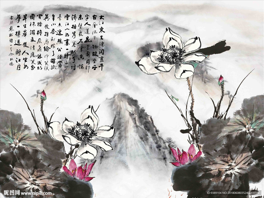 水墨荷花