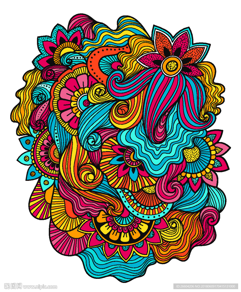 矢量炫彩艺术花纹