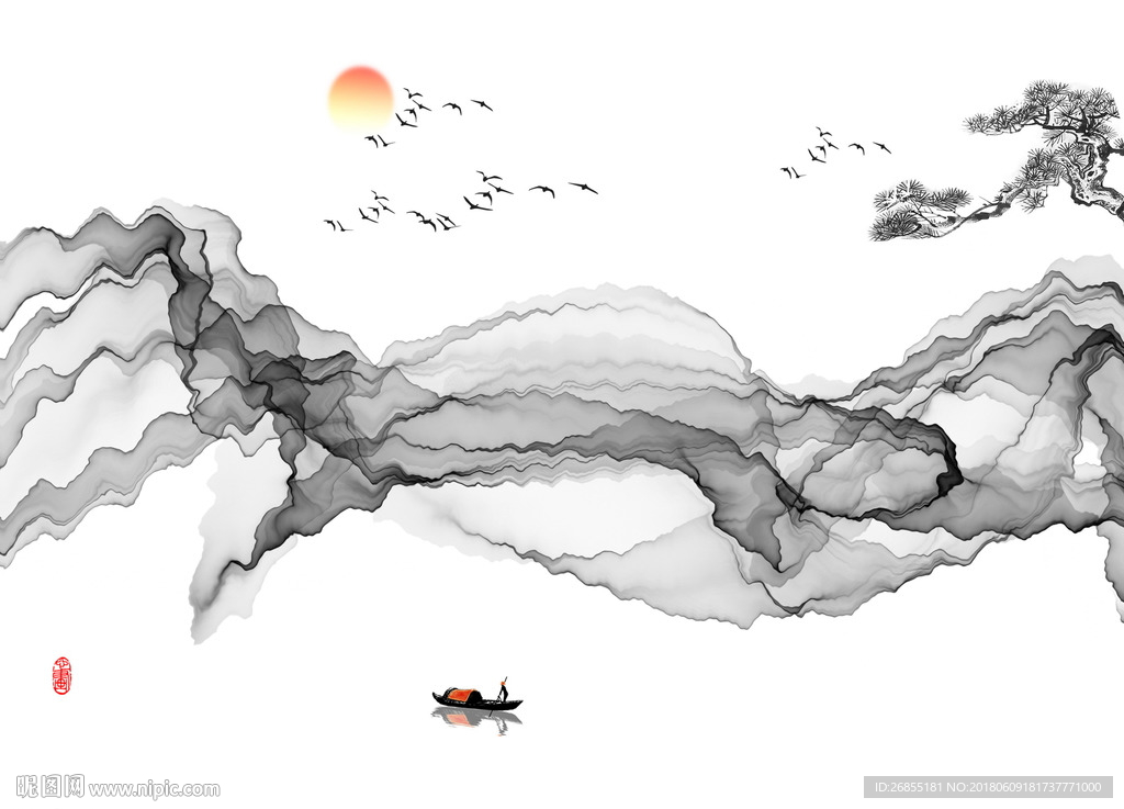 水墨山水画