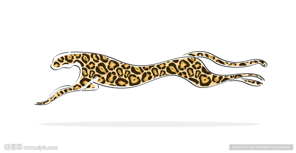 猎豹描绘素材豹纹奔跑抽象动物艺