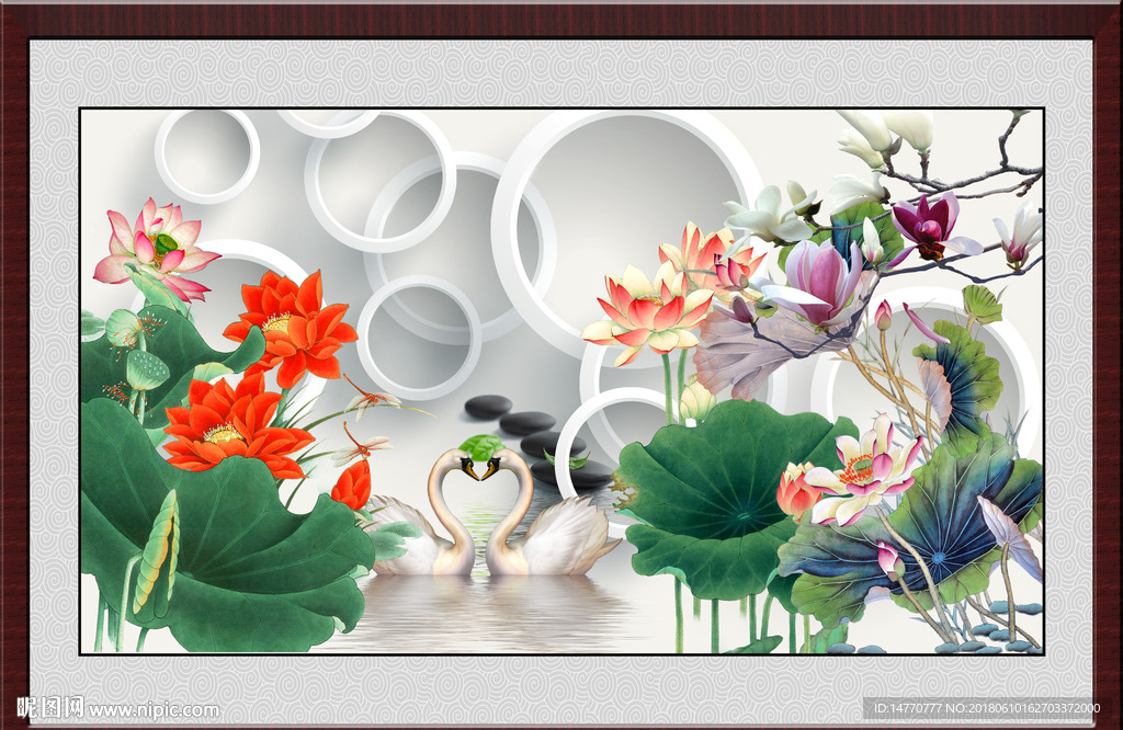 3d荷花图