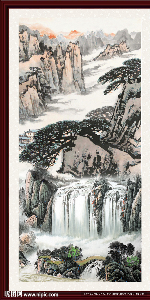 国画瀑布