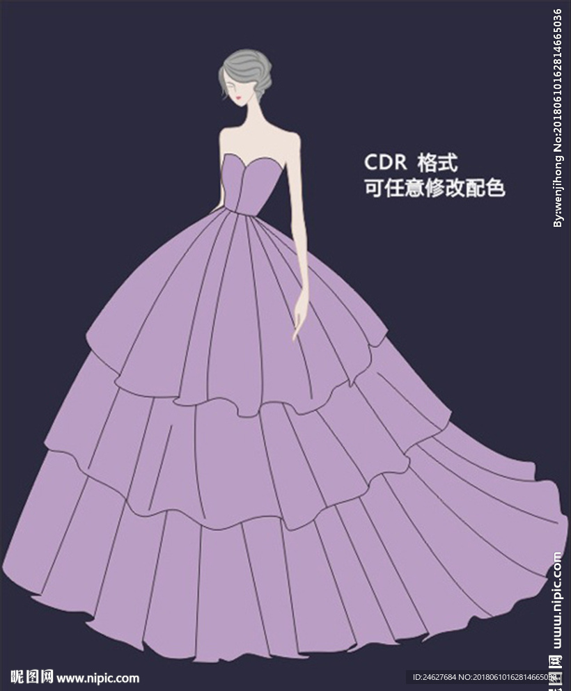 女装设计礼服时装画