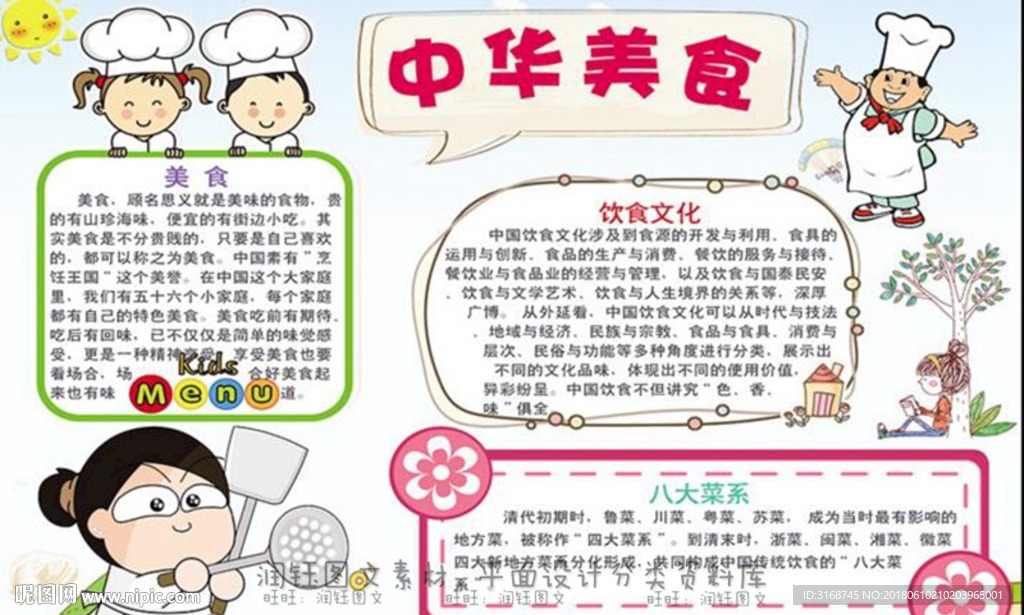 word手抄报 PSD美食小报