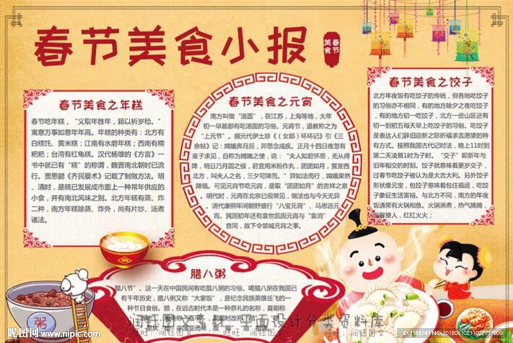 word手抄报 PSD美食小报