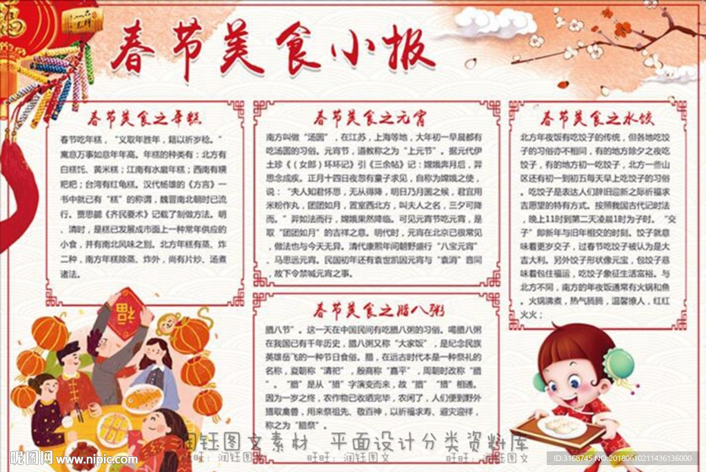 word手抄报 PSD美食小报