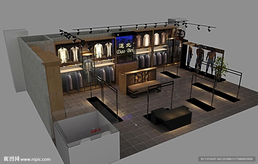 男装服装店展厅3dmax模型