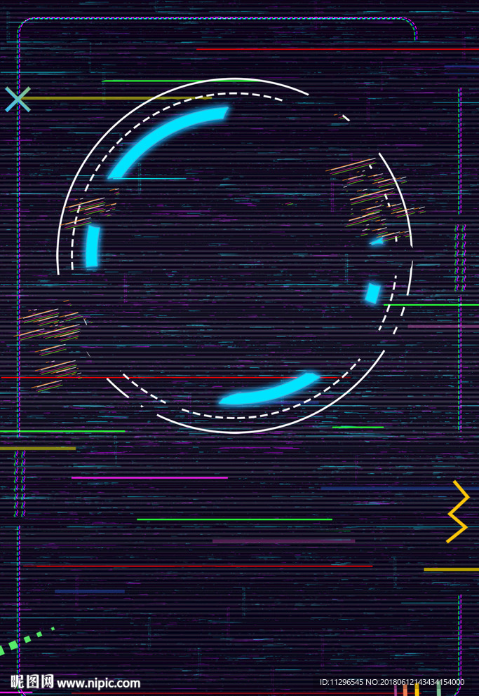 音乐节抖音故障风时尚海报背景