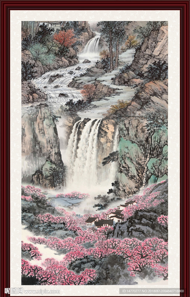 竖幅国画山水