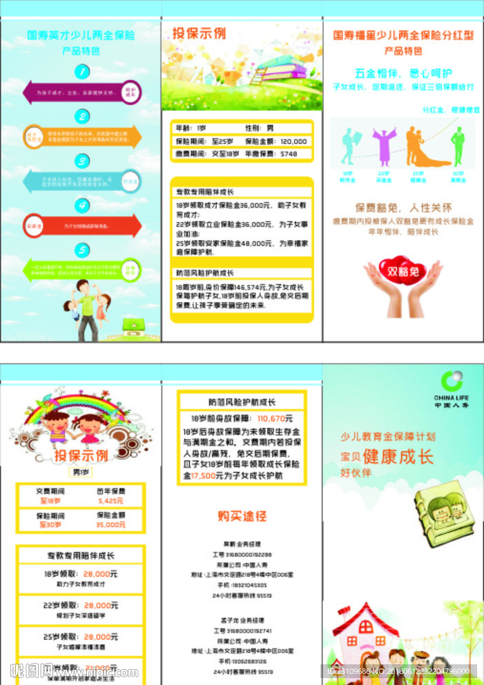 人寿保险 宣传单 三折页