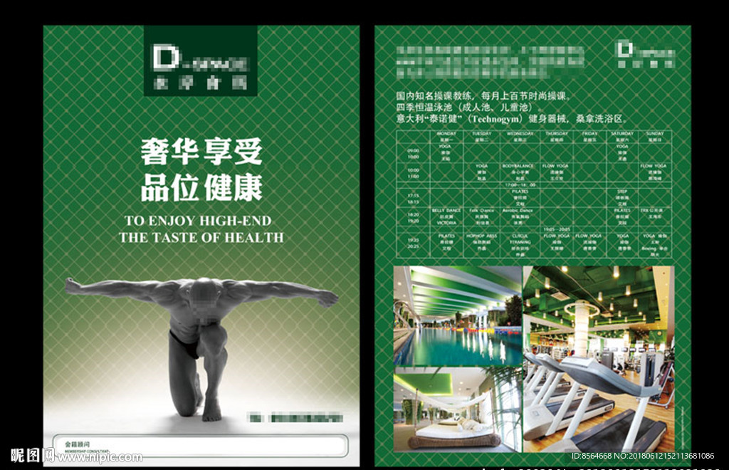 健身宣传奢华享受品味健康传单