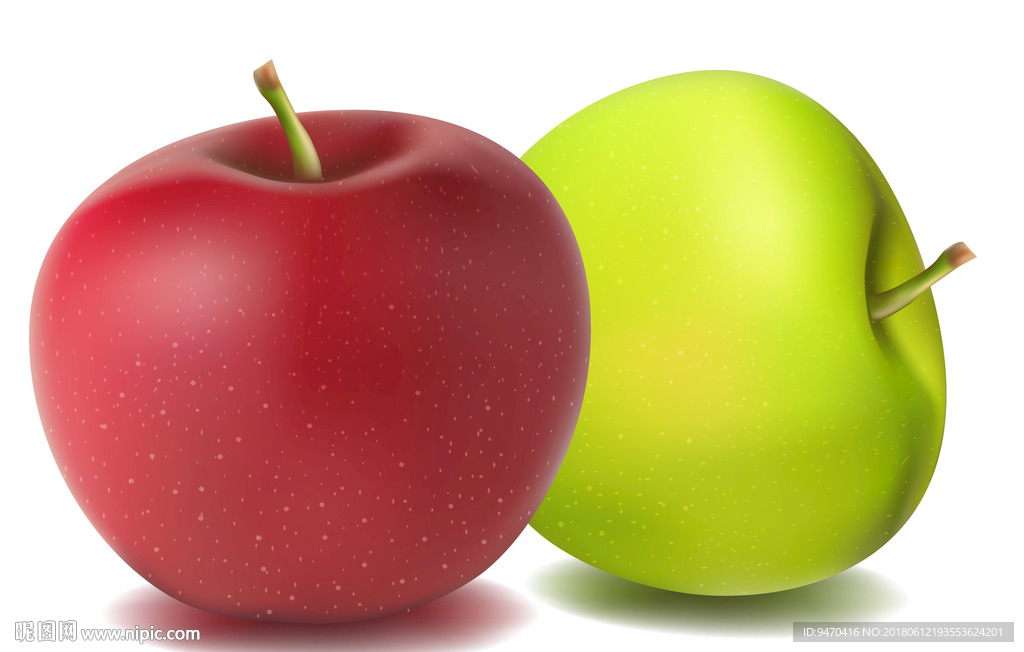 苹果高清水果矢量图红苹果绿苹果