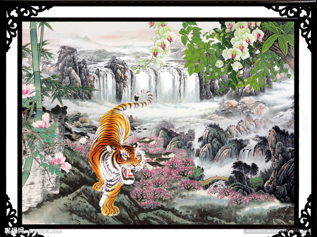国画老虎图片