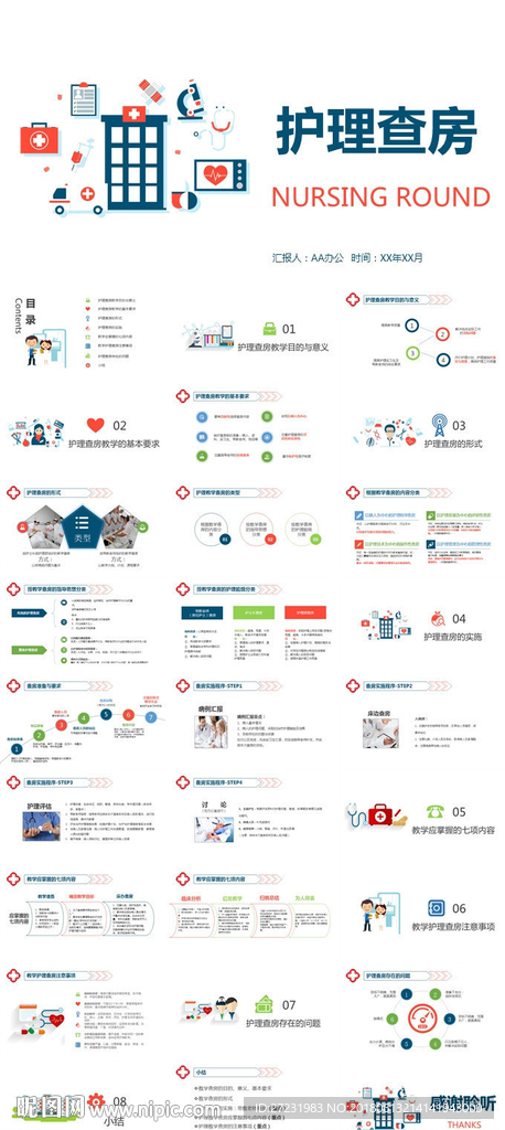 医院护理宣传画册PPT模板
