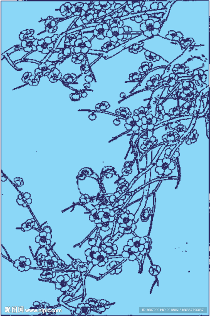 梅花线描 梅花白描 梅花素描
