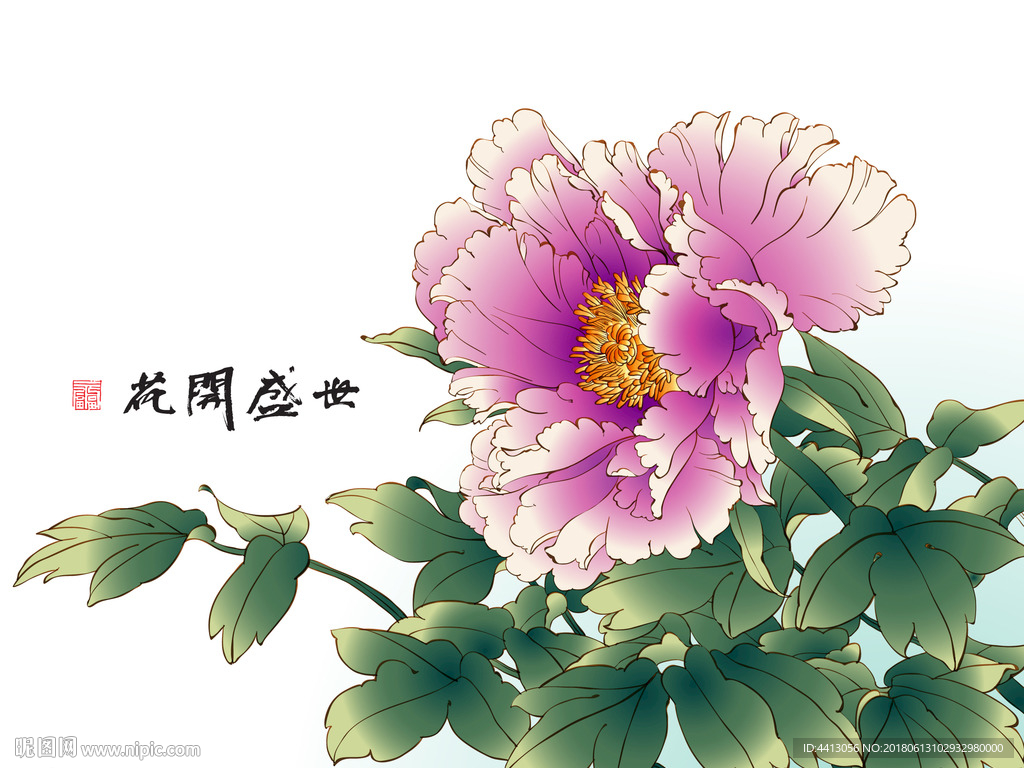 牡丹矢量