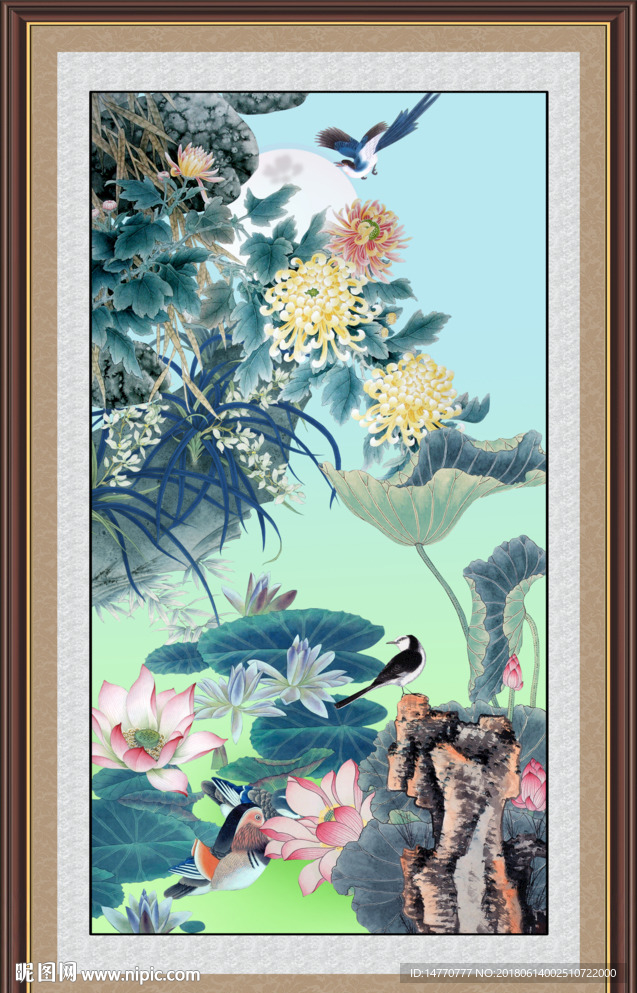 花鸟荷花