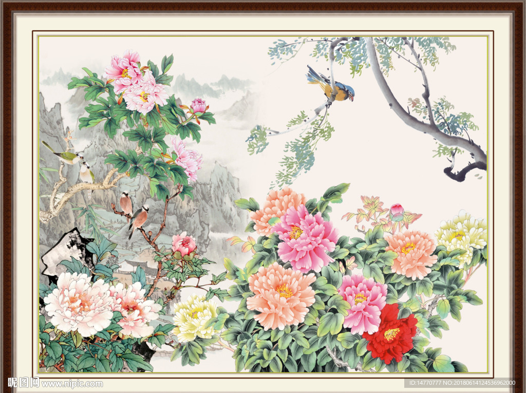 国画牡丹