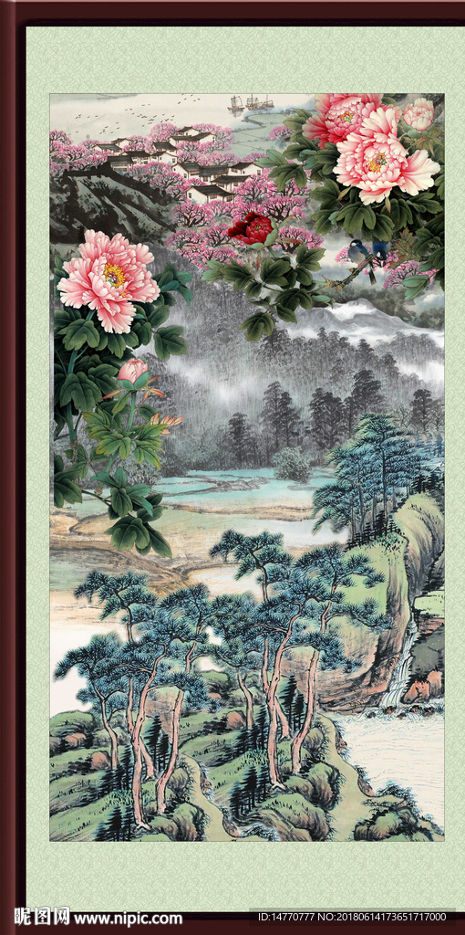 泰山风景 牡丹