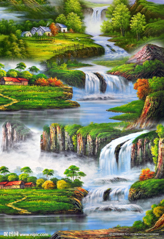 油画山水玄关
