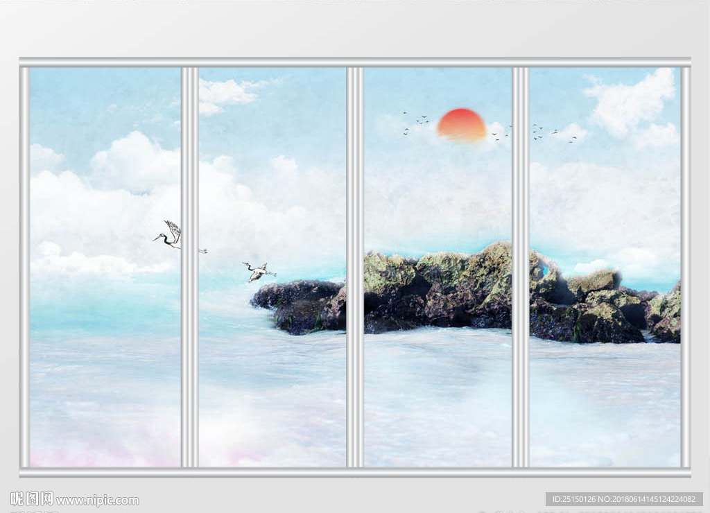 新中式大理石纹移门