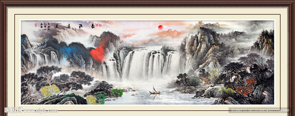 旭日东升国画