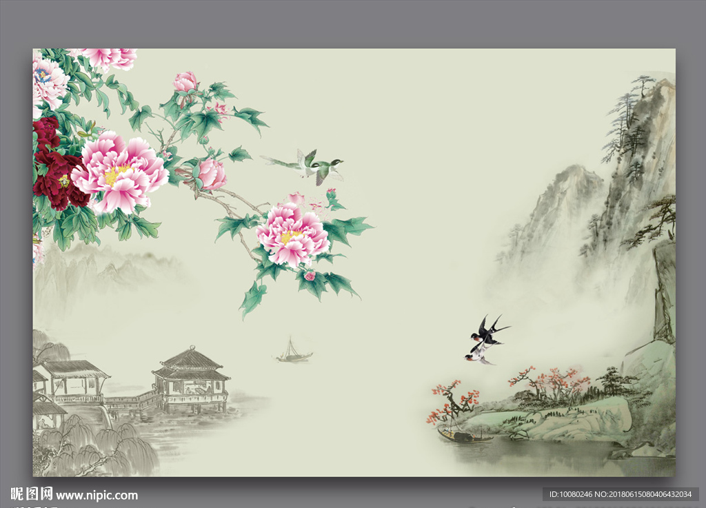 梅花背景画