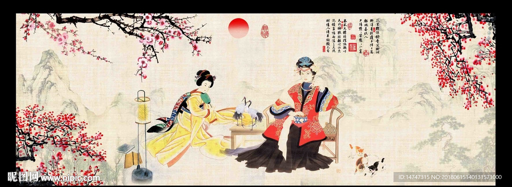 梅花仕女图