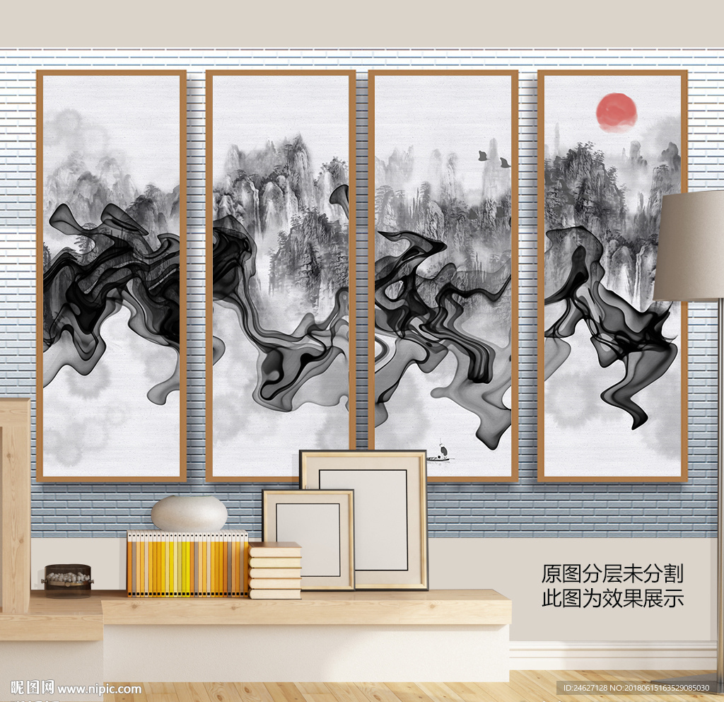 禅意中式背景墙