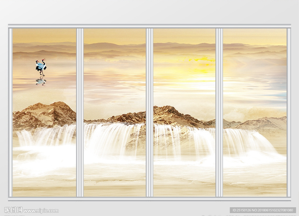 大理石纹日出移门